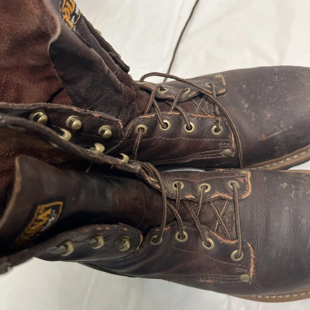 Carolina 1821 Mens 10M Brown Leather Steel Toe Logger 8